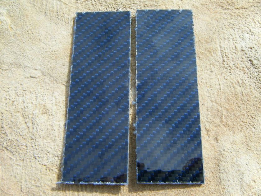 CARBON FIBER KEVLAR Knife Scales Blue & Black .095 blade blank handle 