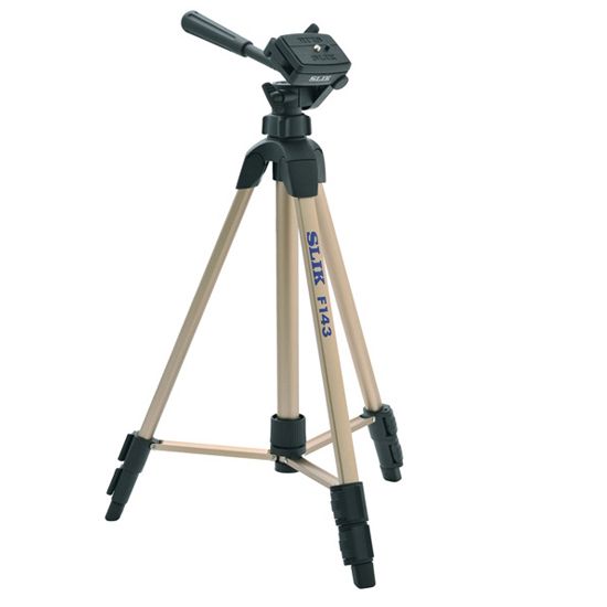 New SLIK F143 Lightweight Tripod With 3 Way Pan Head  