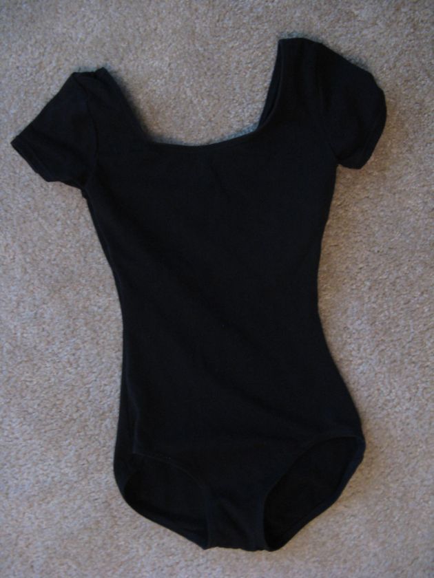 Womens CAPEZIO Black Short Sleeve Leotard, Sz. XS  