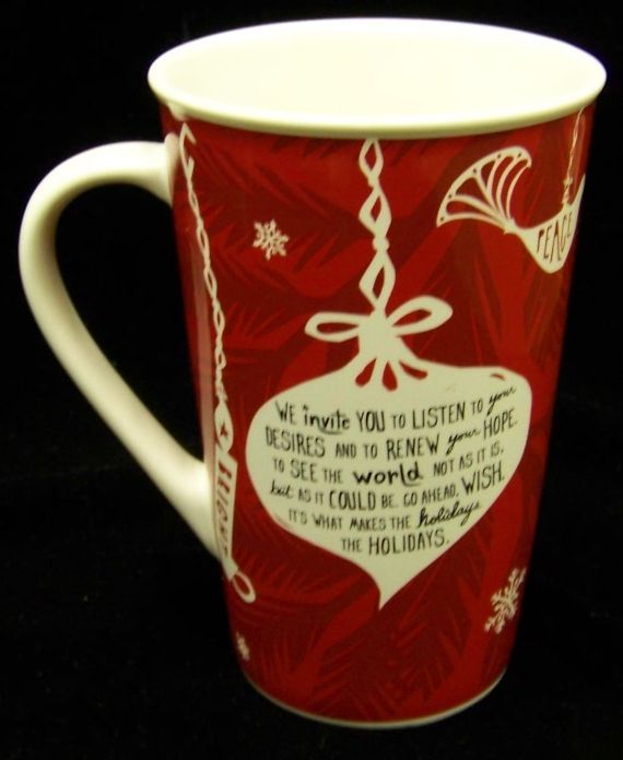 Set (2) Starbucks HOLIDAY 2009 16 oz Handled Mugs  