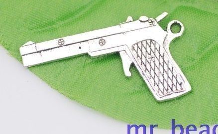 free ship 20pcs tibet silver gun charms 41.5x23mm  