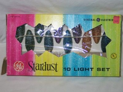 Vintage Christmas GE Lighted Ice Stardust 10 Light Set New IOB General 