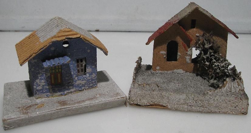 Lot of 2 Vintage Christmas 1930’s Japan Houses  