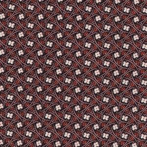 RHAPSODY RETRO PINK RED BLK FLOWER~Cotton Quilt Fabric  
