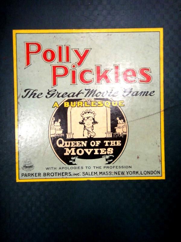 1921 vintage POLLY PICKLES BURLESQUE QUEEN OF THE MOVIES GAME BOARD 