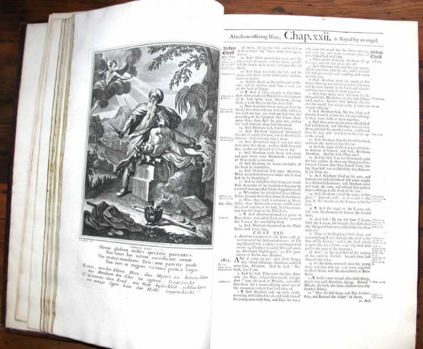 1722 ILLUSTRATED BIBLE FROM LIBRARY OF AN ENGLISH EARL  