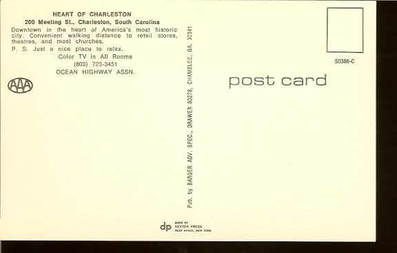 Heart of Charleston Hotel Motel Pool SC PC Postcard  