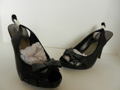 New $79 Nine West ILLIANAO Black Leather US 11 EU 42 Heels Shoes 