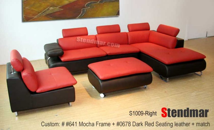 S1009G 4PC MODERN SECTIONAL LEATHER SOFA  