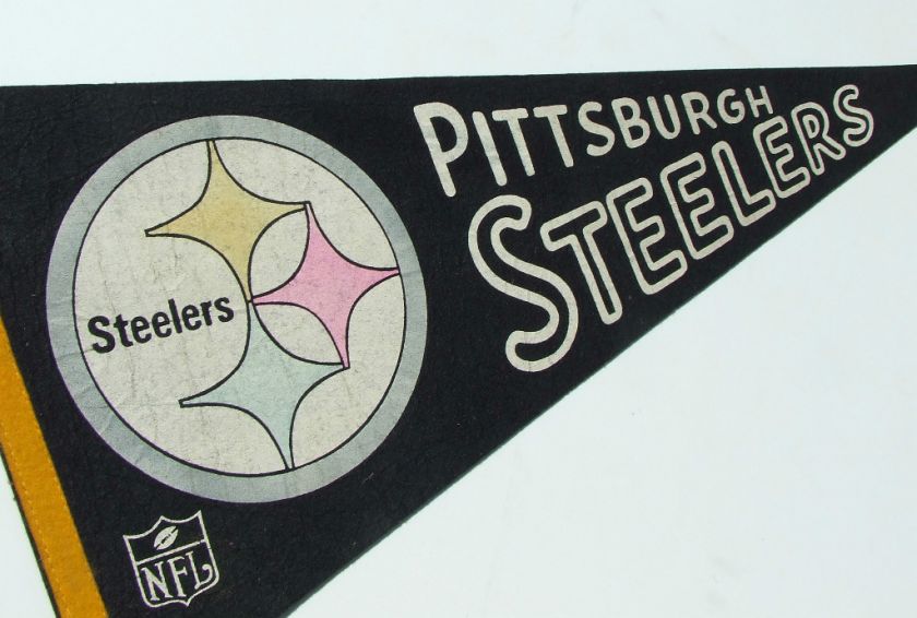 VINTAGE 1965 NFL PITTSBURGH STEELERS PENNANT FROM ORIGINAL NFL, FULL 