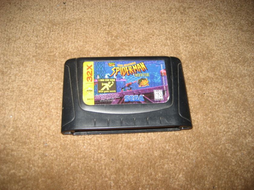 Spiderman Spider Man 32x Web of Fire Sega Game Nice  