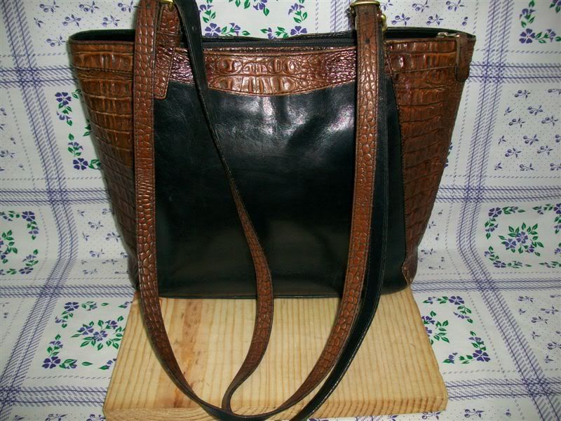 Brahmin Croco Leather Organizer Bucket Tote, Satchel Shoulder bag 