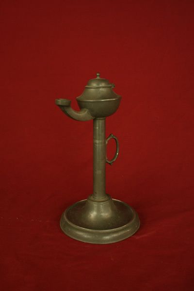 Circa Early 1820s Tall Pewter Whale Oil Lamp  