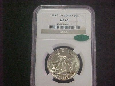 1925 S CALIFORNIA DIAMOND JUBILEE HALF NGC CAC MS 66 66  