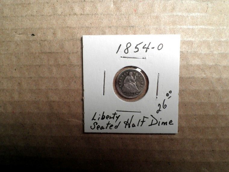 Liberty Seated Half Dime 1854 O.GradeVery Fine.*Problemslightly bent 