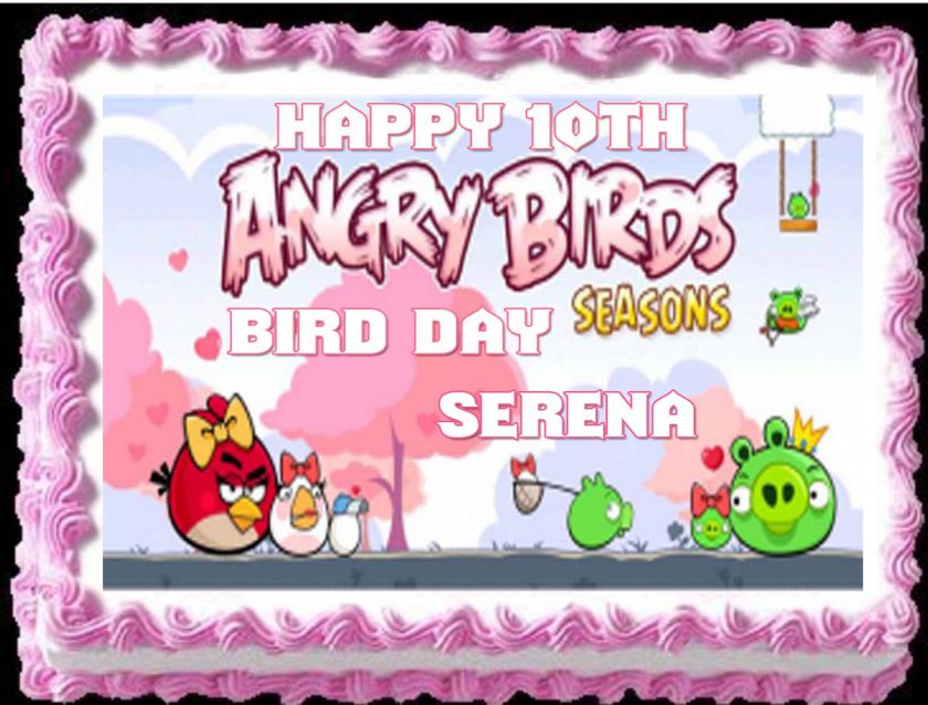 Sheet Angry Birds Girl Valentines Day Seasons Pigs Hearts Edible 