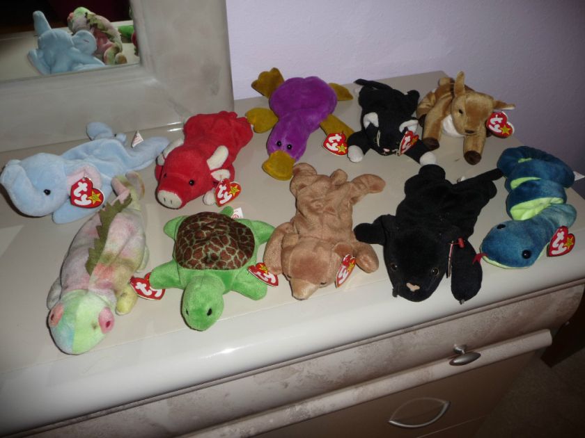 LOT OF 10 BEANIE BABIES ORIGINAL TY  