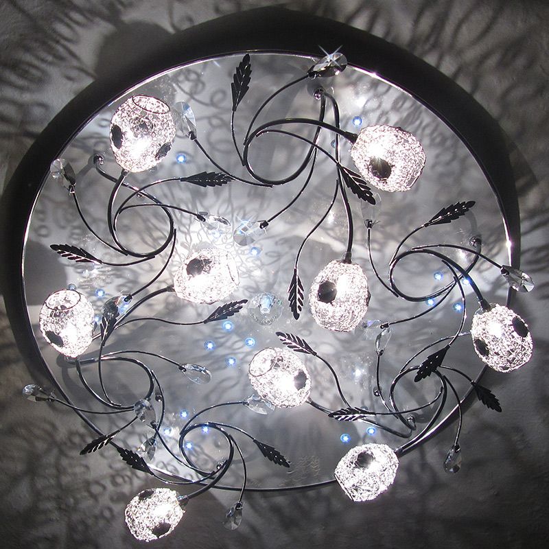 Modern 9 Light Ceiling Flush Mount Chandelier     