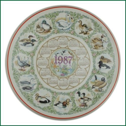 Wedgwood China British Water Birds 1987 Calendar Plate  