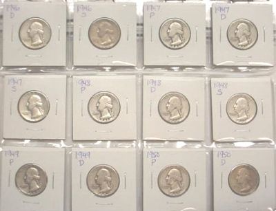 Complete Set of Silver Quarters 1932 1964 PDS (no 1932 D or S) 81 