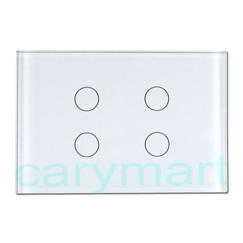 Gang Crystal Glass Panel Touch Wall Light Switch  