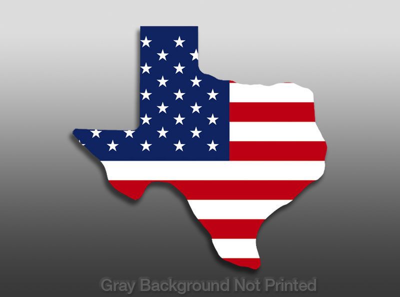 US Flag in Texas Shaped Sticker  decal stickers flags  