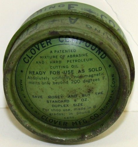 Vintage Clover Brand Valve Grinding Compound Tin  