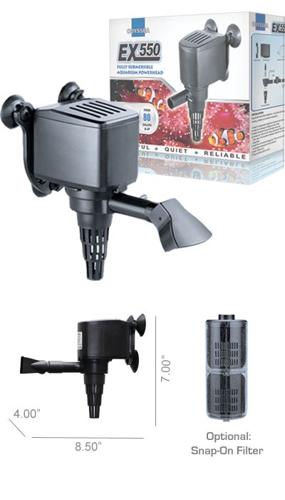 550 GPH Aquarium Powerhead Water Pump Odyssea 80G & up  