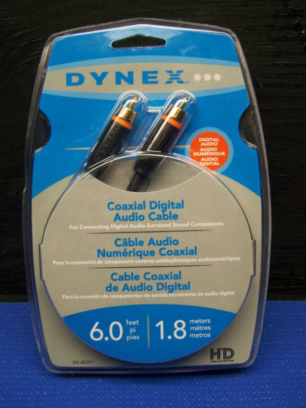 BRAND NEW DYNEX 6 COAXIAL DIGITAL AUDIO CABLE DX AV211  