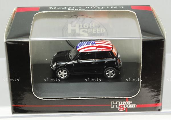 BMW MINI COOPER USA AMERICAN FLAG 187 diecast car HO  