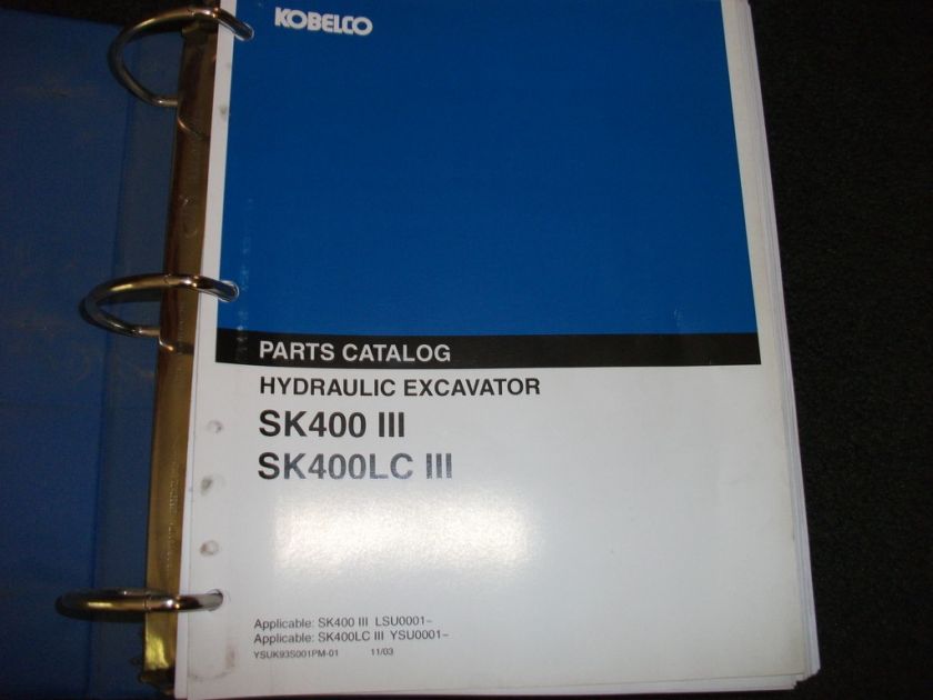 Kobelco SK400/SK400LC III excavator parts Manual  