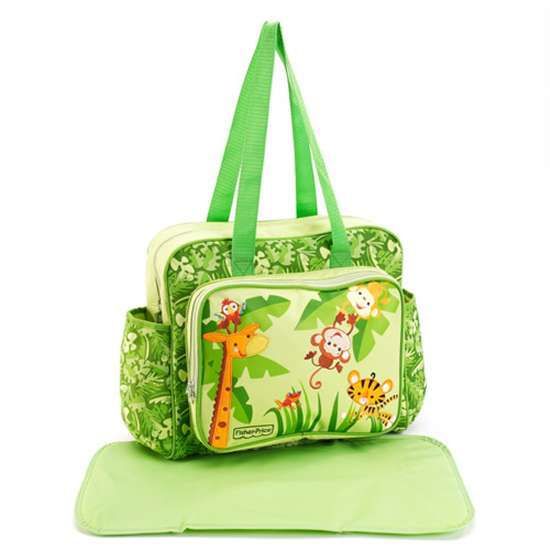 RAINFOREST DIAPER BAG BABY LARGE FISHER PRICE NEW GREEN  