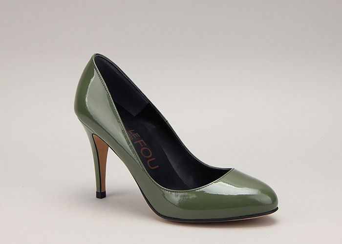 11252 Patent Leather Handmade Basic Pumps Heels Green US  