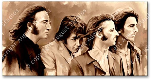 THE BEATLES Lennon Original Signed CANVAS ART PAINTING  