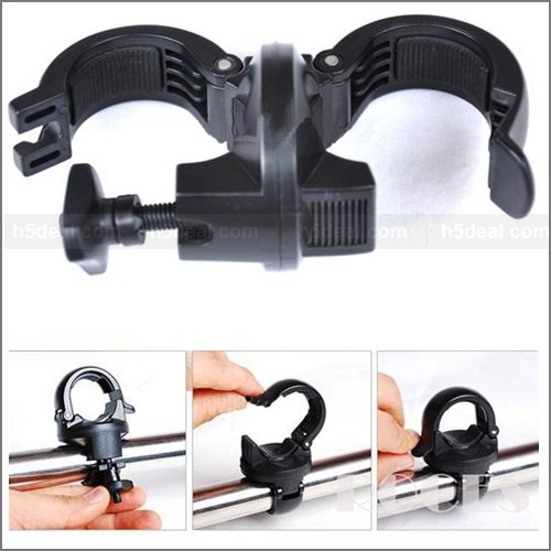 Flashlight Mount Holder Clip LED Bicycle Bike Torch 360  