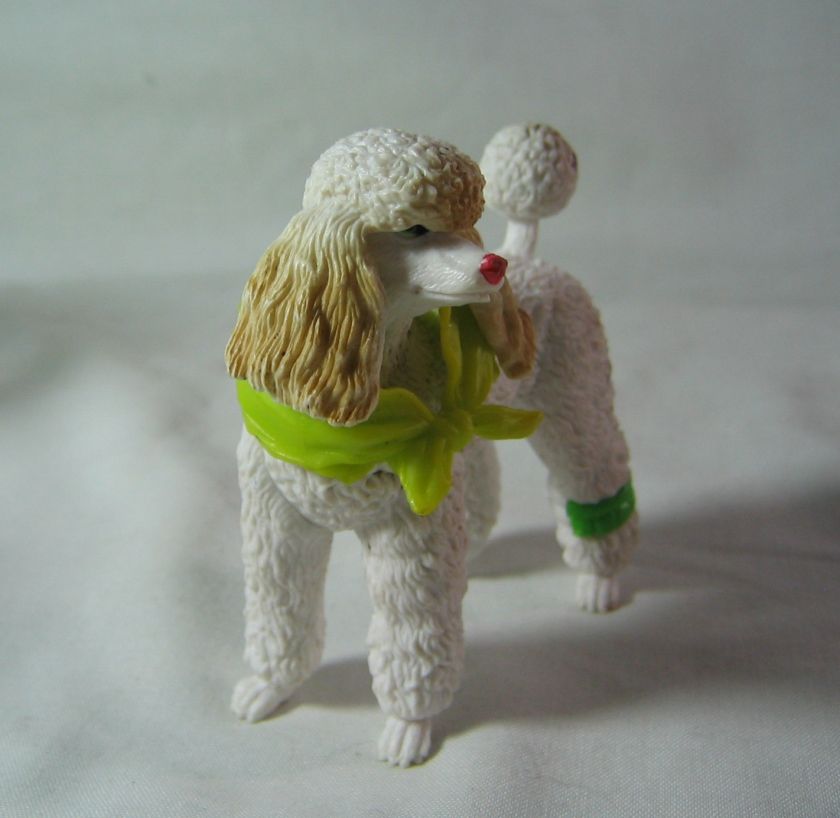 yellow scarf white PVC poodle doll pet Barbie Bratz 3 1/4 high  