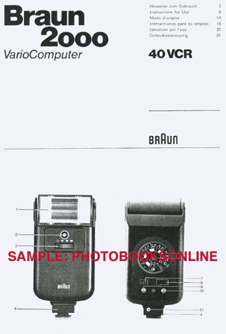 Braun 40 VCR VarioComputer Flash Instruction Manual  