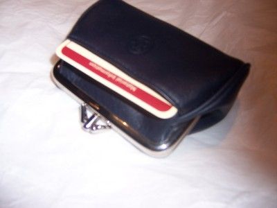 Buxton Navy Triple frame Leather coin purse  