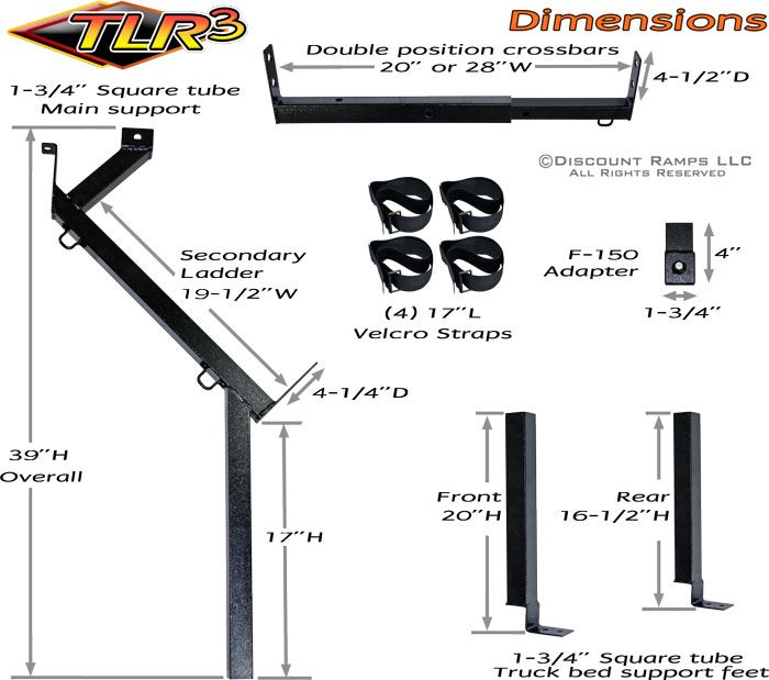 NEW STEEL UNIVERSAL PICKUP TRUCK LADDER & LUMBER RACK  