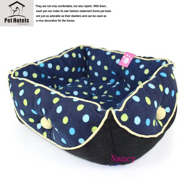 Warm and Soft Pet Dog Cat Bed House Medium velvet Blue  