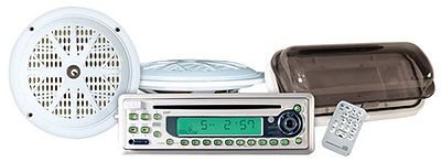   Radio and CD/ Player with Pair of Marine Speakers and Radio Housing