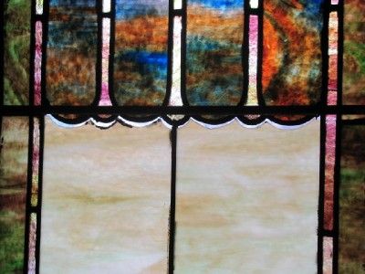 VICTORIAN ANTIQUE STAINED GLASS CHURCH WINDOW JB30  