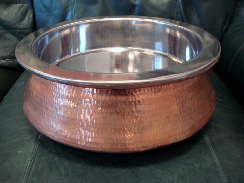 LOT of 40 Hindu Copper Finish Bowls + Large Kettle Pot  