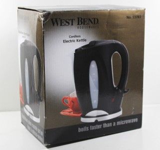 West Bend Cordless 1 3/4 Qt Water Kettle Electric Black  