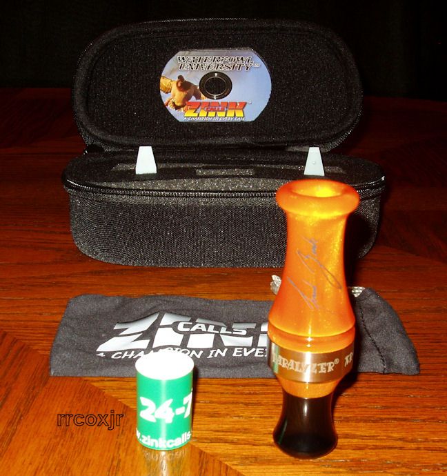   ACRYLIC ACRYLIC DUCK CALL+CASE+DVD+BAND ORANGE MARBLEADE/BLACK  