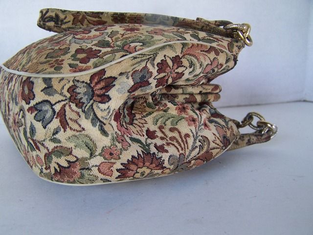 VTG BIENEN DAVIS tapestry HANDBAG evening PURSE clutch  