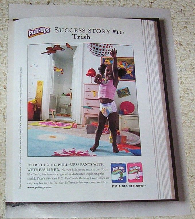 2005 Huggies baby Pull Ups Diaper pants Little girl AD  