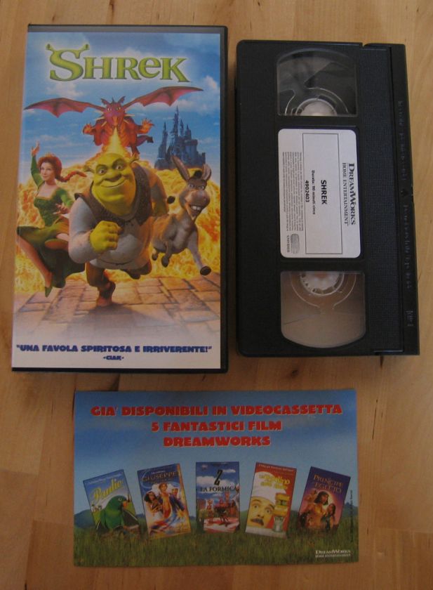 SHREK VHS Italian language Dreamworks Cartoon Cartone animato  