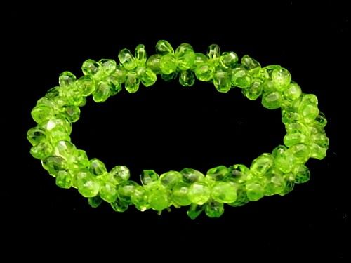 Vivid Flowery Peridot Bracelet Feng Shui Jewelry  