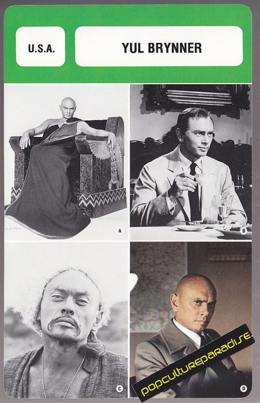 YUL BRYNNER Film Movie Star FRENCH BIOGRAPHY PHOTO CARD  